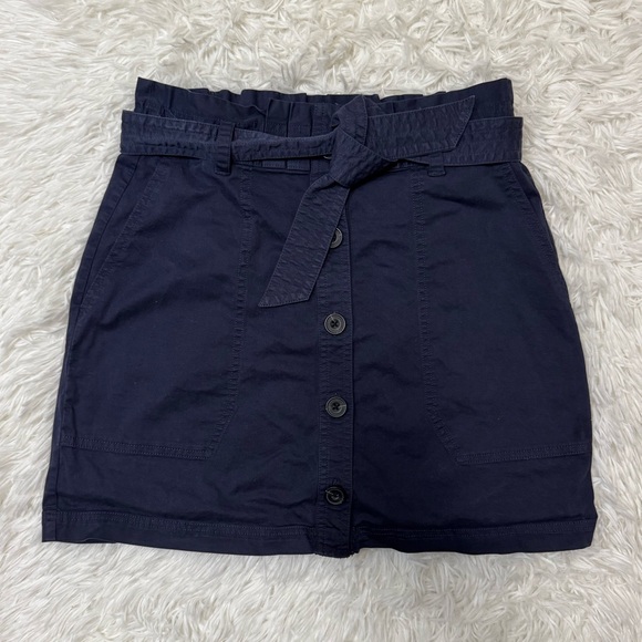 Abercrombie & Fitch Skirt Navy Blue Skirt Button Down Skirt Blue Mini Skirt - Picture 2 of 6